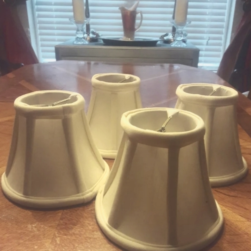 FOUR (4) Empire Style Ivory White Chandelier Lampshades - Picture 8 of 9